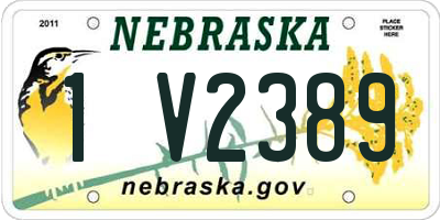 NE license plate 1V2389