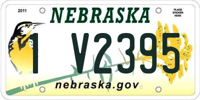 NE license plate 1V2395