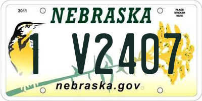 NE license plate 1V2407