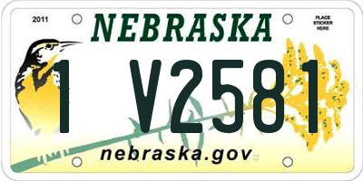 NE license plate 1V2581