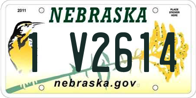 NE license plate 1V2614