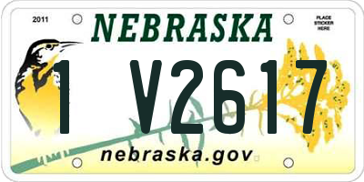 NE license plate 1V2617