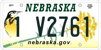 NE license plate 1V2761