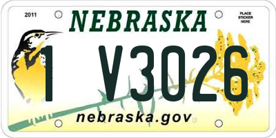 NE license plate 1V3026