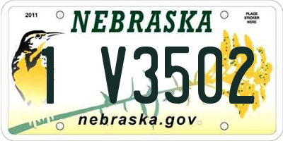 NE license plate 1V3502
