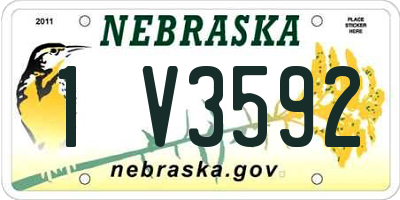 NE license plate 1V3592