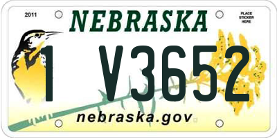 NE license plate 1V3652