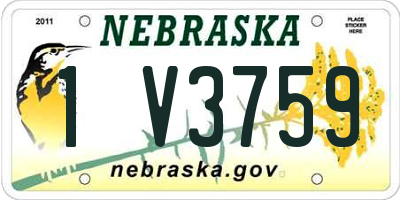 NE license plate 1V3759