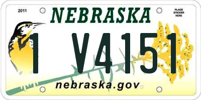 NE license plate 1V4151