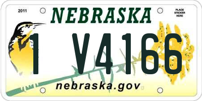 NE license plate 1V4166