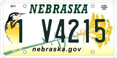 NE license plate 1V4215