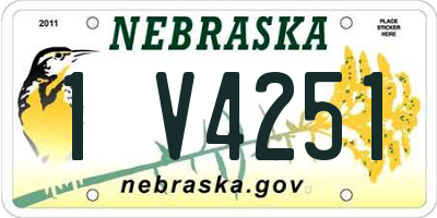 NE license plate 1V4251