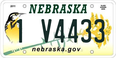 NE license plate 1V4433