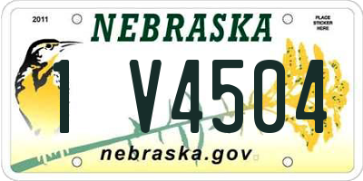 NE license plate 1V4504