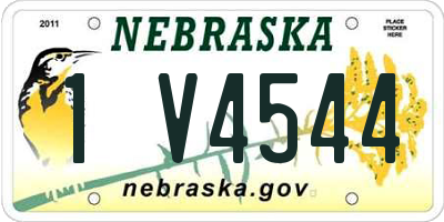 NE license plate 1V4544