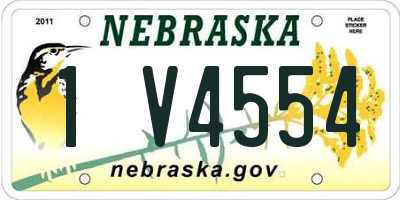 NE license plate 1V4554