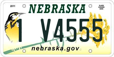 NE license plate 1V4555