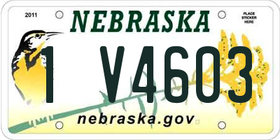 NE license plate 1V4603