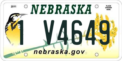 NE license plate 1V4649