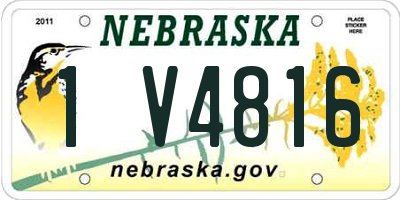 NE license plate 1V4816