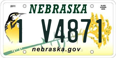 NE license plate 1V4871