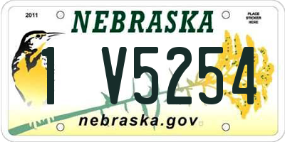 NE license plate 1V5254