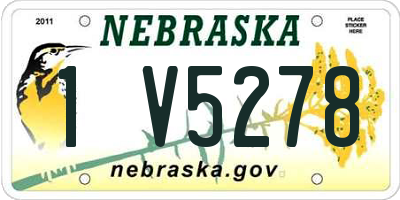NE license plate 1V5278