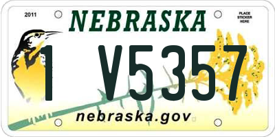 NE license plate 1V5357
