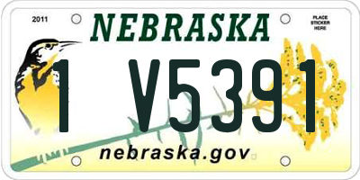 NE license plate 1V5391