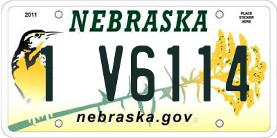 NE license plate 1V6114