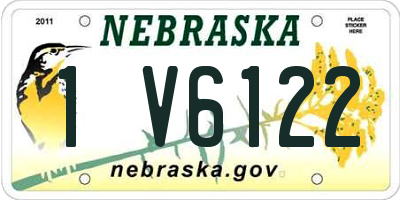 NE license plate 1V6122