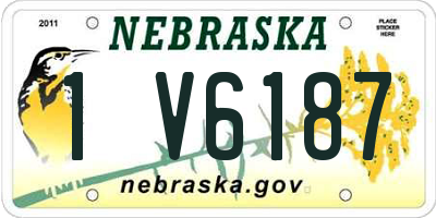 NE license plate 1V6187