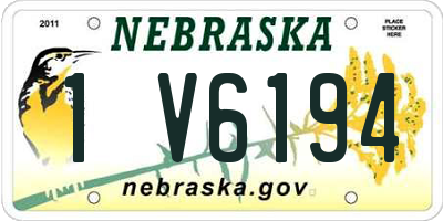 NE license plate 1V6194