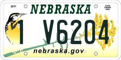 NE license plate 1V6204