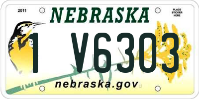 NE license plate 1V6303