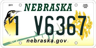 NE license plate 1V6367