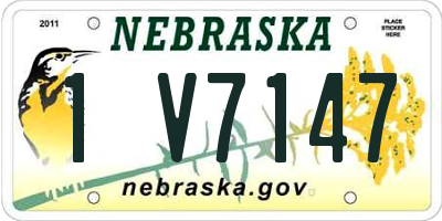 NE license plate 1V7147