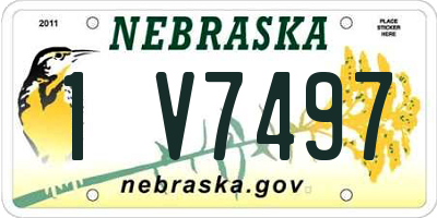 NE license plate 1V7497
