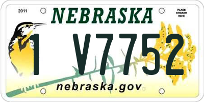 NE license plate 1V7752