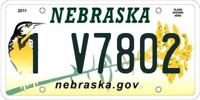 NE license plate 1V7802