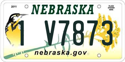 NE license plate 1V7873