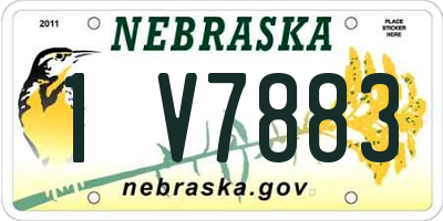 NE license plate 1V7883