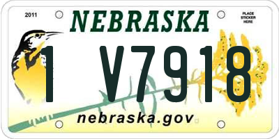 NE license plate 1V7918