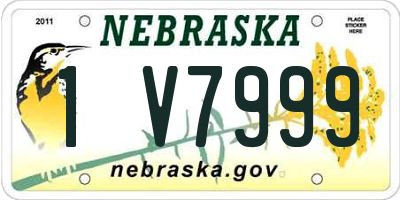 NE license plate 1V7999