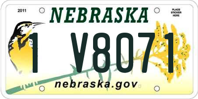 NE license plate 1V8071