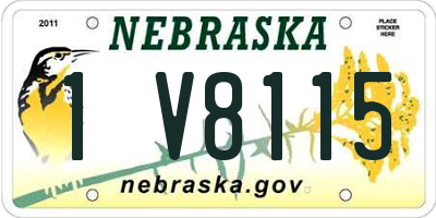 NE license plate 1V8115