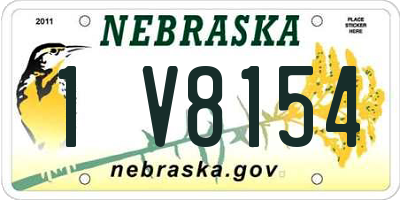 NE license plate 1V8154