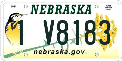 NE license plate 1V8183