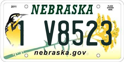 NE license plate 1V8523