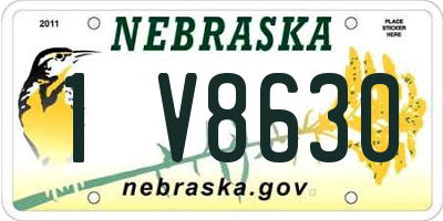 NE license plate 1V8630